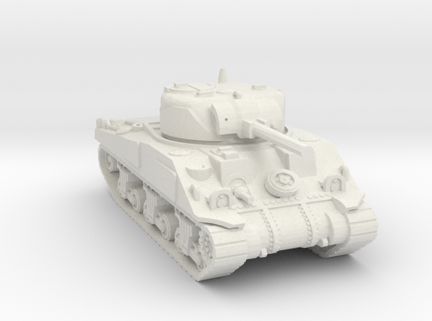 S Scale Sherman Tank in White Natural Versatile Plastic