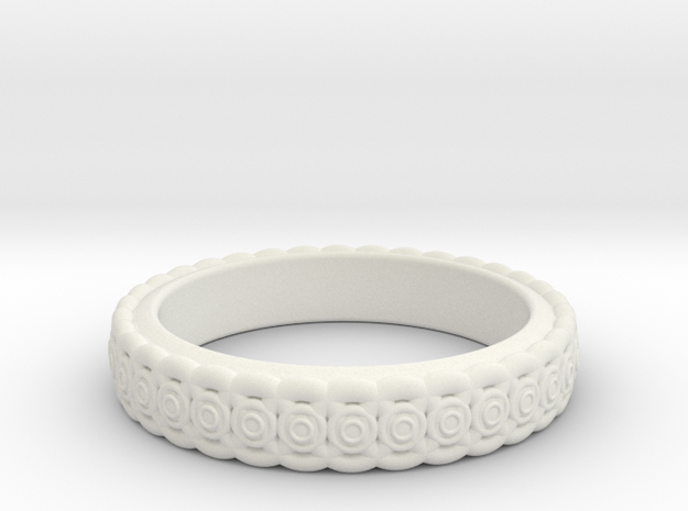 Circles Ring  in White Natural Versatile Plastic