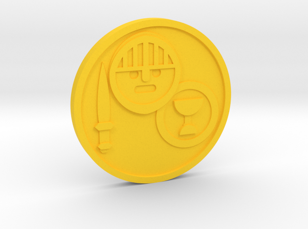 Knight of Cups Coin in Yellow Processed Versatile Plastic