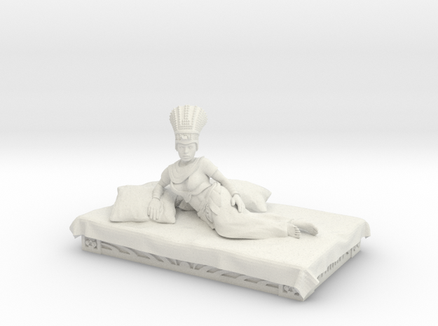 28mm Cleopatra on bed in White Natural Versatile Plastic