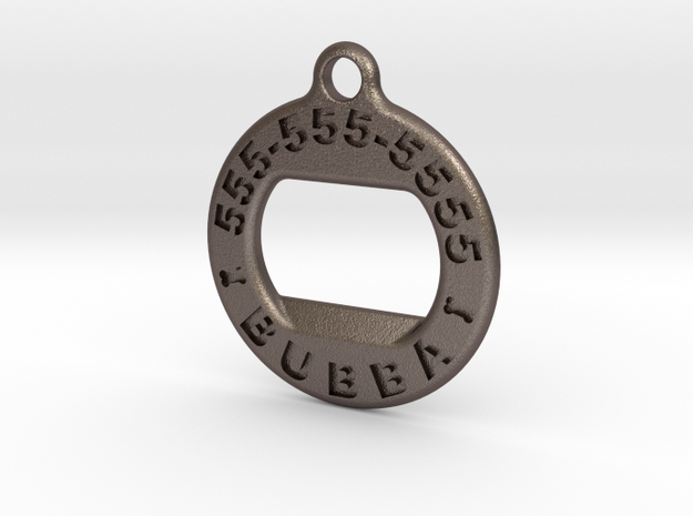 BubbaTag, Medallion in Polished Bronzed Silver Steel