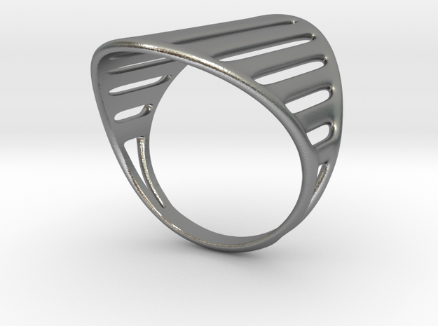 Grid Ring in Natural Silver