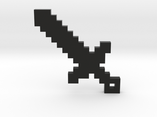 Minecraft Sword Keychain in Black Natural Versatile Plastic