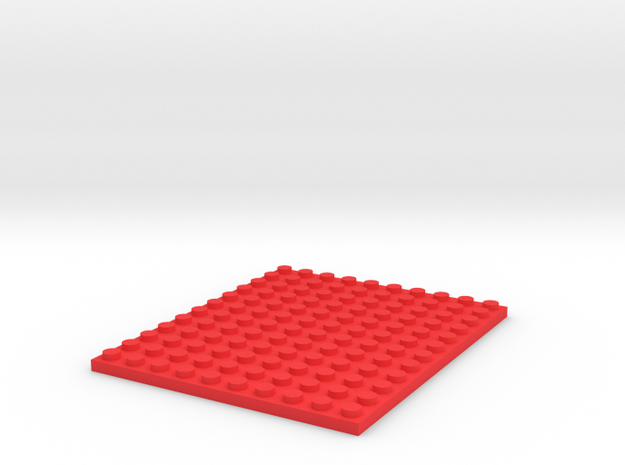 Toy Brick 10x12 Plate in Red Processed Versatile Plastic