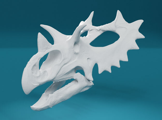 Spiclypeus Skull in White Natural Versatile Plastic: 1:18