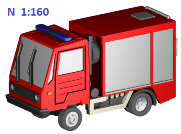 Multicar Feuerwehr  (N-Scale - 1:160) in Smoothest Fine Detail Plastic