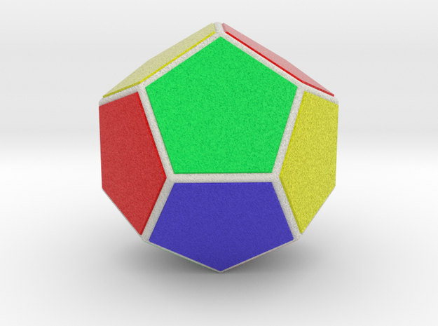 0847 Dodecahedron (Faces & full color, 5 cm) in Natural Full Color Sandstone