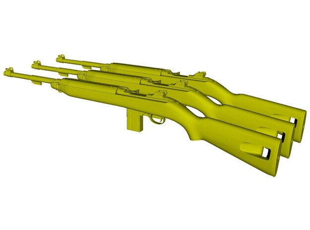 1/24 scale Springfield M-1 Carbine rifles x 3 in Tan Fine Detail Plastic