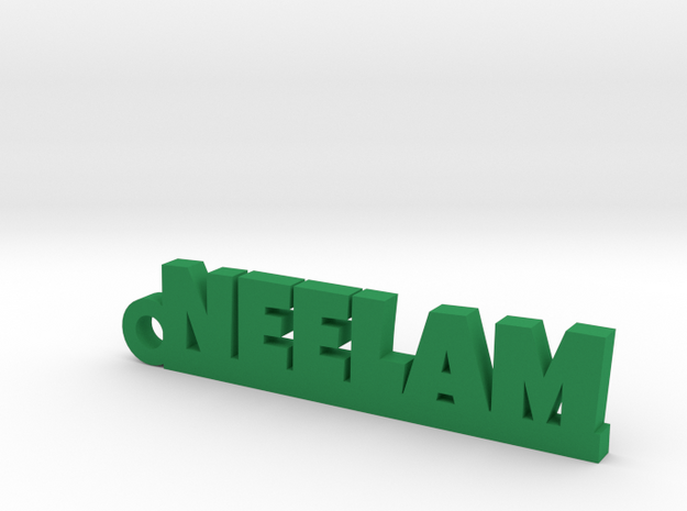 NEELAM_keychain_Lucky in Green Processed Versatile Plastic