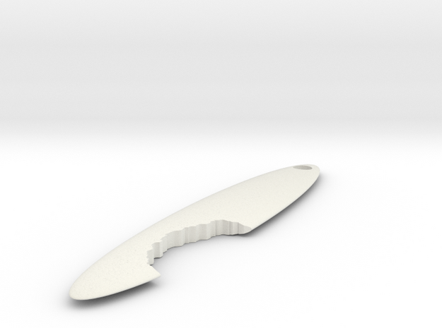 Shark Bitten Surfboard Pendant in White Natural Versatile Plastic
