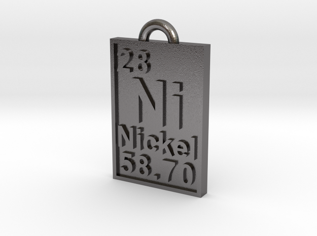 Nickel Periodic Table Pendant in Polished Nickel Steel