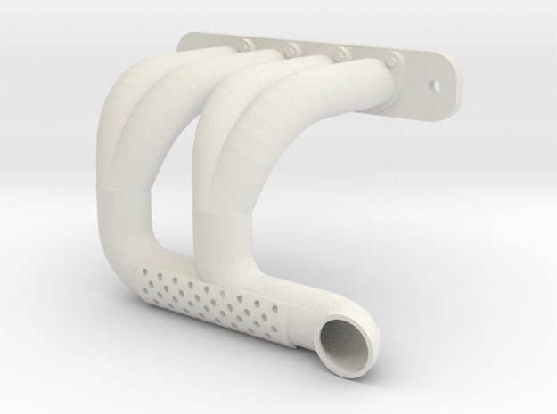 Axial SMT-10 Exhaust Header SH-2B (Left) in White Natural Versatile Plastic
