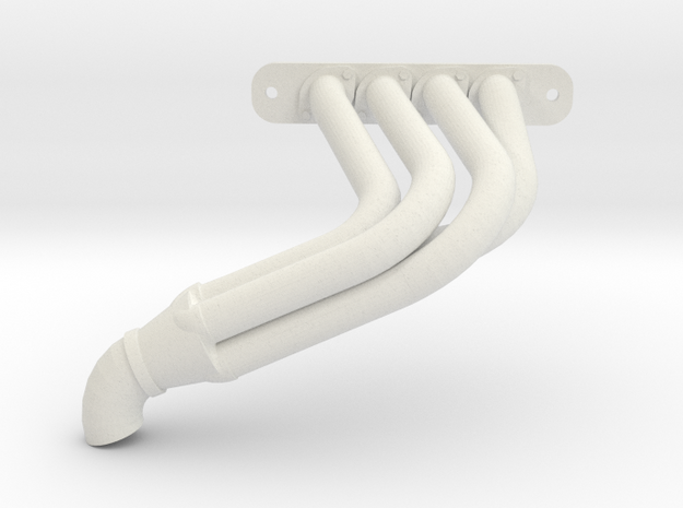 Axial SMT10 Exhaust Headers / Pipes V2 (Left) in White Natural Versatile Plastic