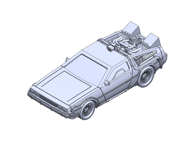 BackTTF DeLorean DMC  in Tan Fine Detail Plastic: 1:400