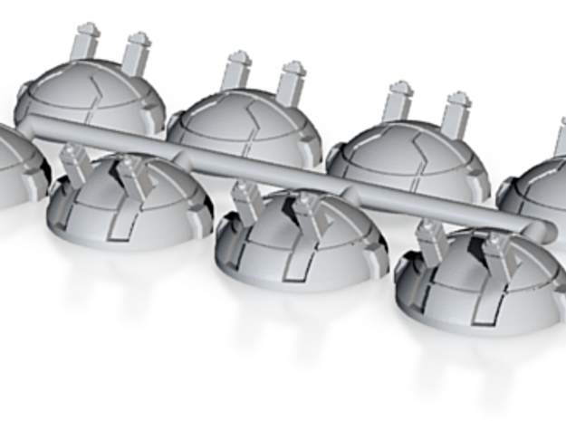 Small Round Dropship Turrets (8) in Tan Fine Detail Plastic