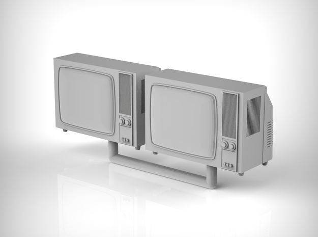 Vintage TV  in scale 1:35 in White Natural Versatile Plastic