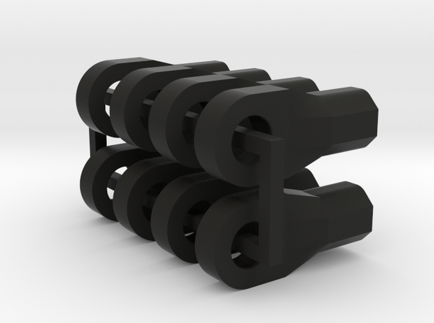 8 x M4 Thread Rod Ends for Links in Black Natural Versatile Plastic