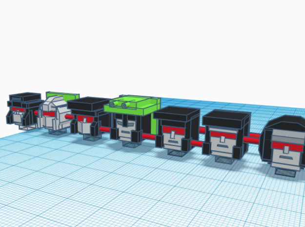 Heads for Constructicon Kreons (Set 2 of 2) in Smooth Fine Detail Plastic