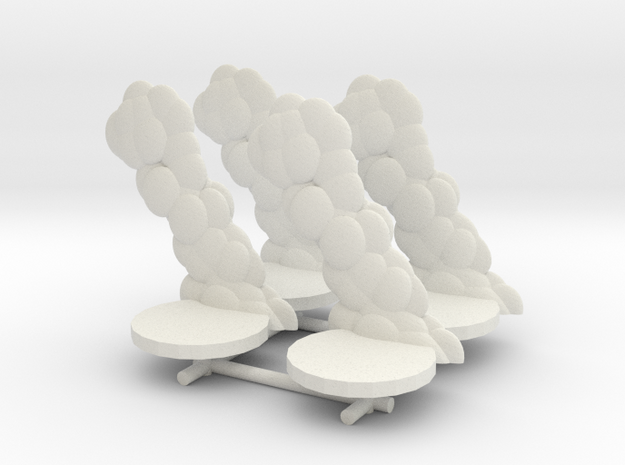 Smoke cloud Damage Marker (x4) in White Natural Versatile Plastic