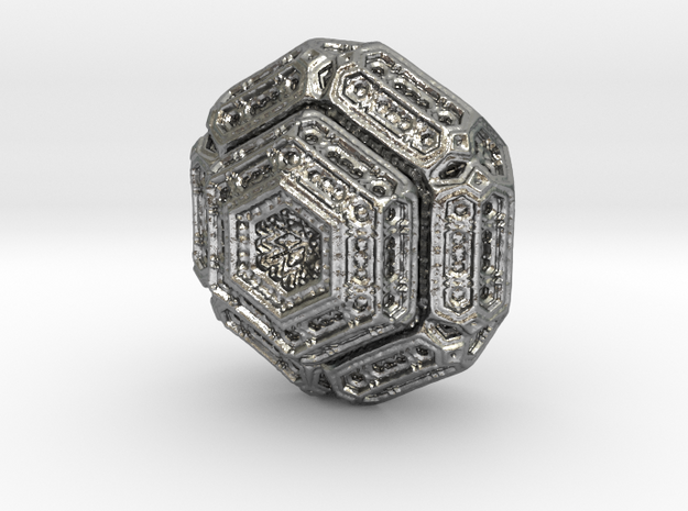 Hexagonal mandelbulb in Natural Silver