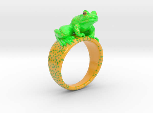 Frog ring size 9 in Glossy Full Color Sandstone