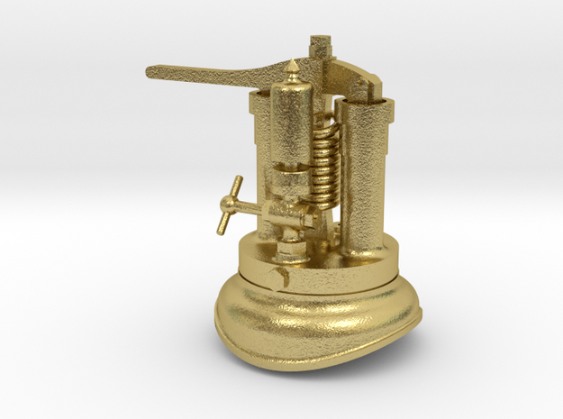 Quarry Hunslet Steam Turret for MAID MARIAN (SM32) in Natural Brass