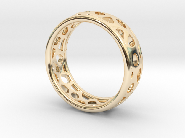 Voronoi ring in 14k Gold Plated Brass