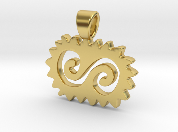 Infinite volute [pendant] in Polished Brass