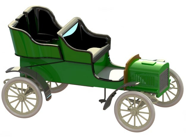 Ford Model C Tonneau 1904 1/32 in Tan Fine Detail Plastic