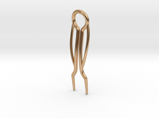 Model II Double Curve Hairpin in Polished Bronze