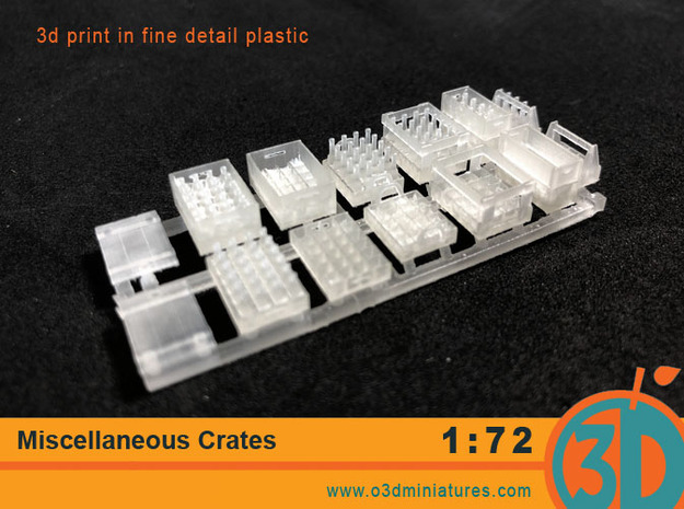 Miscellaneous Crates 1/72 scale in Tan Fine Detail Plastic