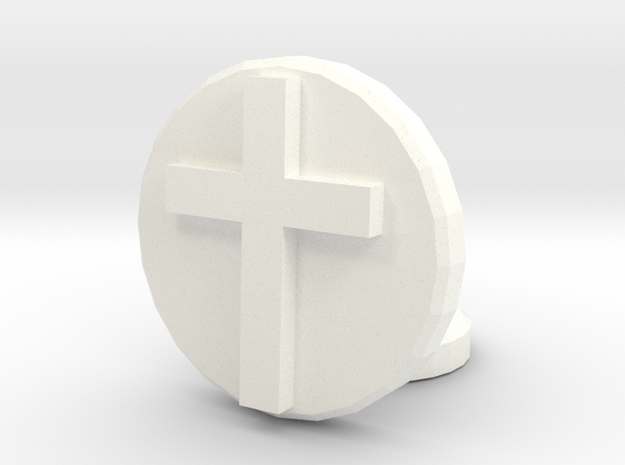 Latin Cross in White Processed Versatile Plastic