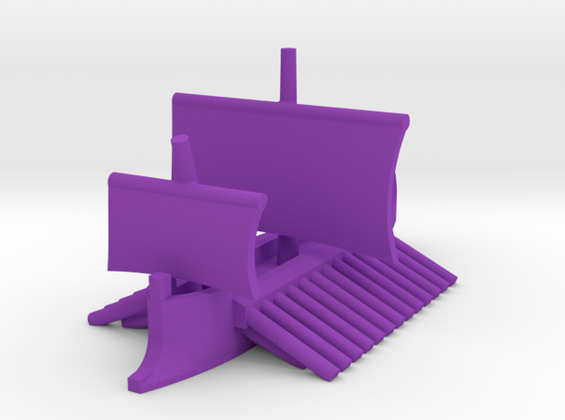 Carthaginian Trireme Sailing Game Pieces in Purple Processed Versatile Plastic: Extra Small