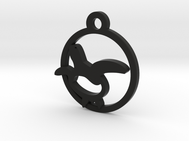 Turtle Charm Necklace n50 in Black Natural Versatile Plastic