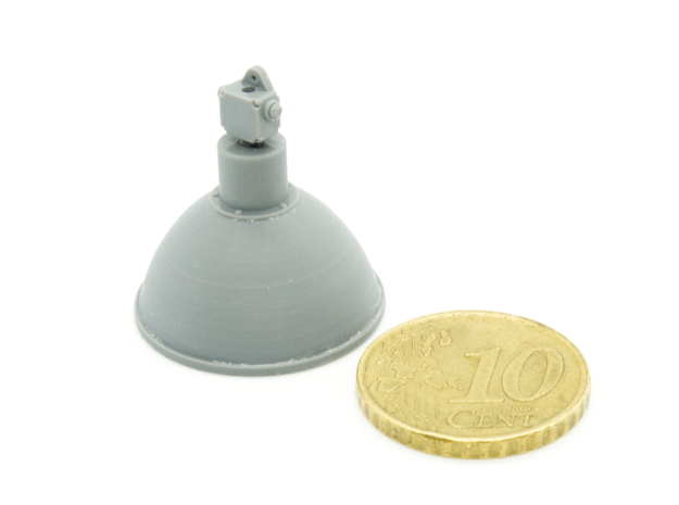 Industrial Lamp 01. 1:24 Scale (x2 Units) in Smooth Fine Detail Plastic