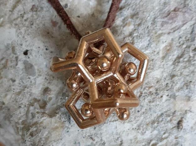 Flower Of Twist as a Cage in Natural Bronze (Interlocking Parts)