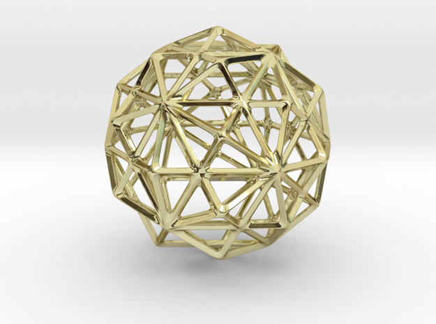 120-wireframe in 18k Gold Plated Brass