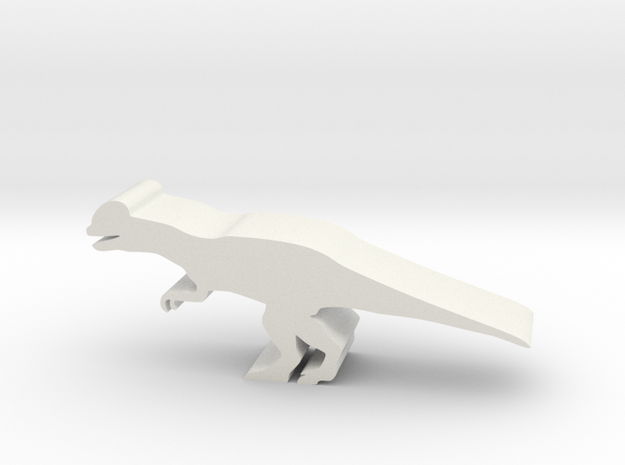 Dinosaur Island Meeple Dilophosaurus (small) in White Natural Versatile Plastic