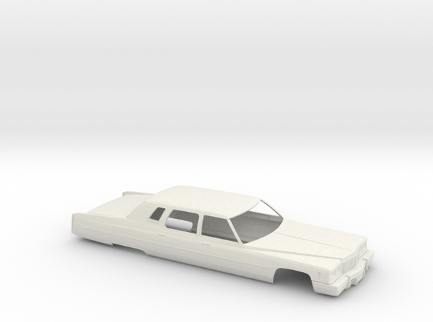 1/32 1975 Cadillac Fleetwood Limo Shell in White Natural Versatile Plastic