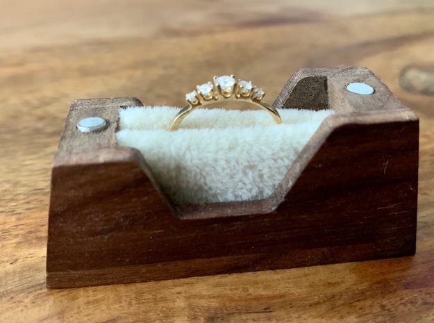 Five Stone unique Engagement ring - Wedding  in 14k Gold Plated Brass