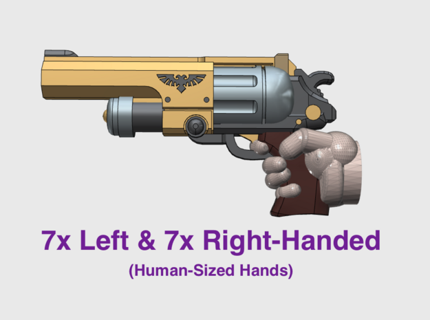 14x BF:38 Bolt Revolver (L&R Human Hands) in Tan Fine Detail Plastic