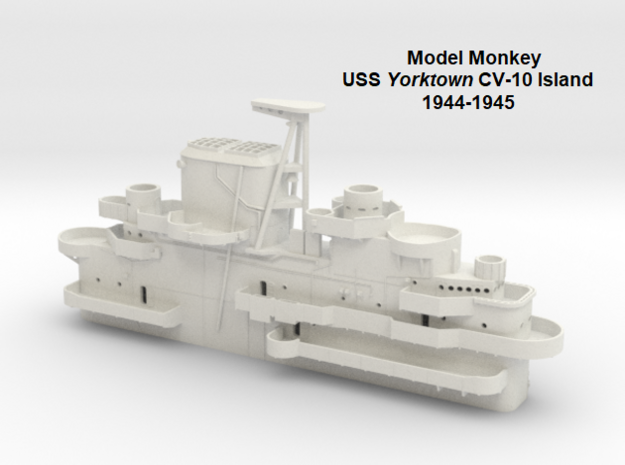 1/144 USS Yorktown CV-10 Island 1944-1945 in White Natural Versatile Plastic