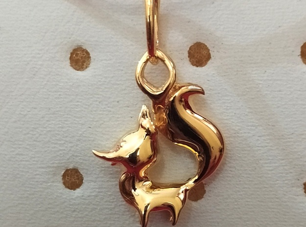 Fox pendant in 14k Gold Plated Brass