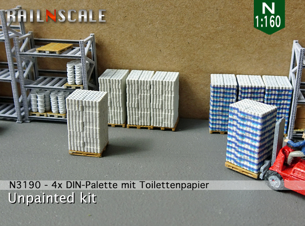 4x DIN-Palette mit Toilettenpapier in Tan Fine Detail Plastic