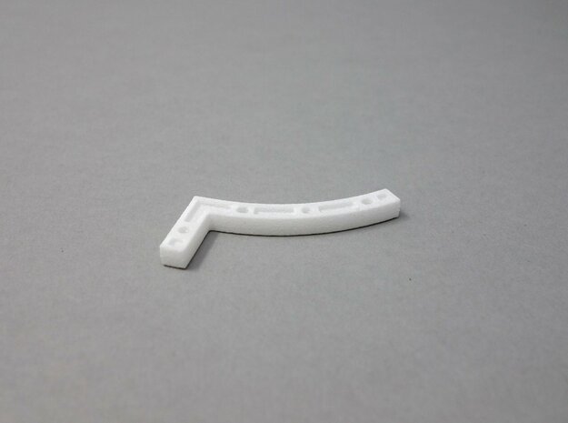 3D Curve Half to 90° Angle Wall Joint in White Natural Versatile Plastic