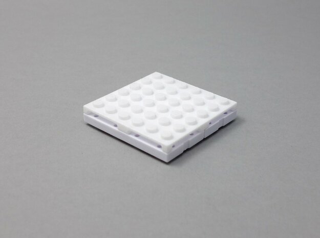 3D 2x2 Lego Building Block Compatible Tile in White Natural Versatile Plastic