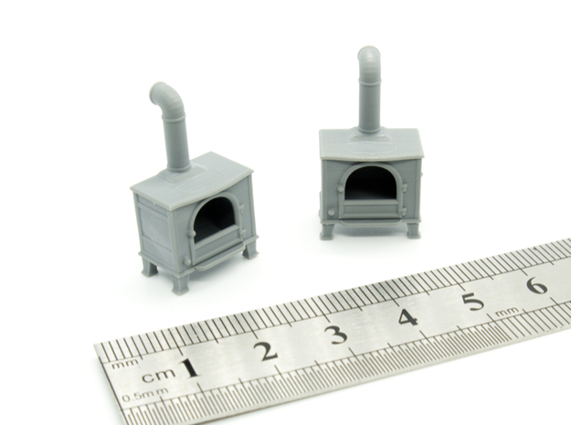 Stove Vintage 01. 1:56 Scale (28mm) in Smooth Fine Detail Plastic