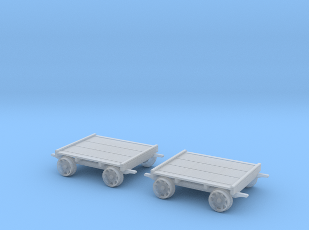 Railroad Maintenance of Way Tie Cart - S Scale x2 in Tan Fine Detail Plastic