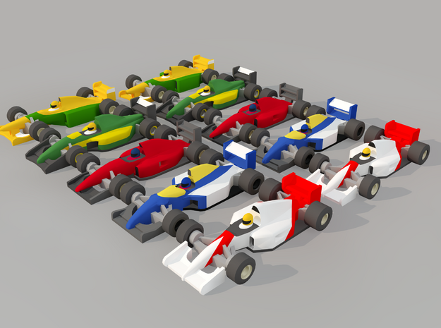 Championship Formula Racing 1992 Cars in Clear Ultra Fine Detail Plastic