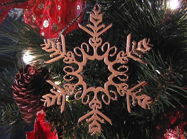 Colin metal snowflake ornament in 14k Gold Plated Brass